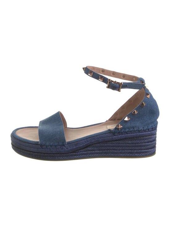 Valentino Garavani Shoes - Valentino Rockstud Denim Espadrilles  Size 37